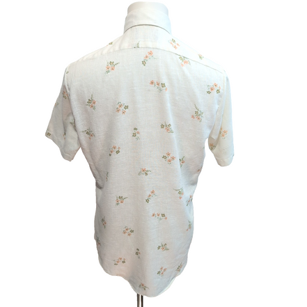 Chemise The Essley shirt M Vintage Col Pointe Beige Fleuri Manches courtes