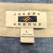 Chemise Joseph Abboud L 100% Lin Bleu Chiné Manches Retroussables