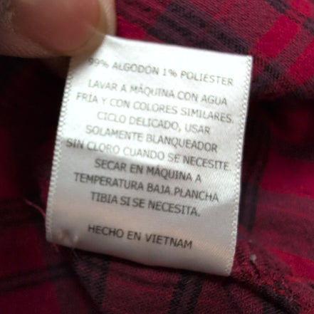 Chemise LEVI'S Homme M Rouge et Noire à Carreaux Manches Courtes Poche
