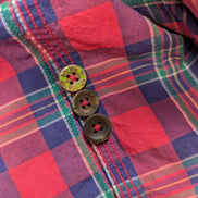 Chemise Polo Ralph Lauren Shirt S Tartan Rouge Bleu Vert Sans Logo Col Classique