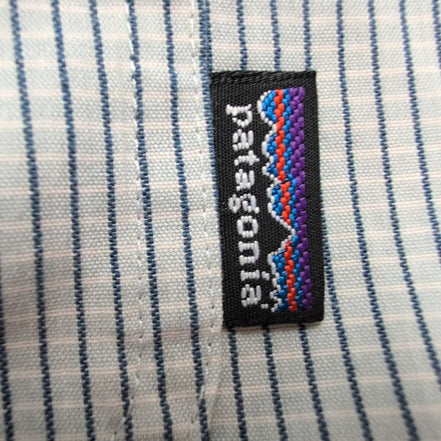 Chemise Patagonia L Bleu Carreaux Manches Courtes Poche Logo Vintage