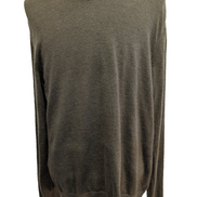 Pull CALVIN KLEIN Col V 100% Laine Mérinos Extra Fine Kaki Homme XL/XXL