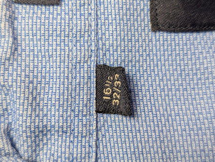 Chemise CHAPS vintage bleu uni logo brodé manches longues homme taille XL