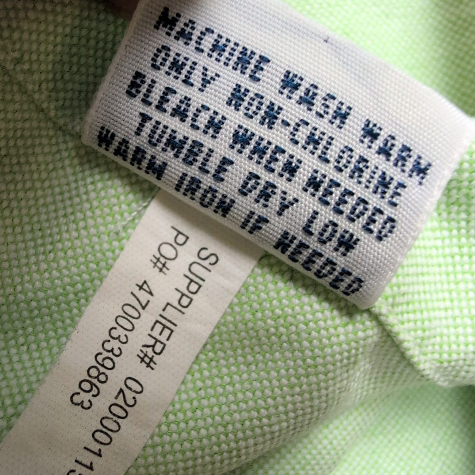 Chemise Ralph Lauren XXL Vert Clair Oxford Coton Logo Marron Manches longues