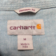 Chemise Carhartt M Bleu Uni Original Fit Workwear Ripstop manches courtes
