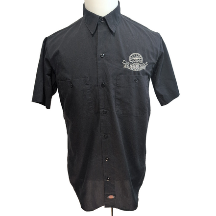 Chemise Dickies S Noire Workwear US Legend Cars Brodée Aération Mch courtes