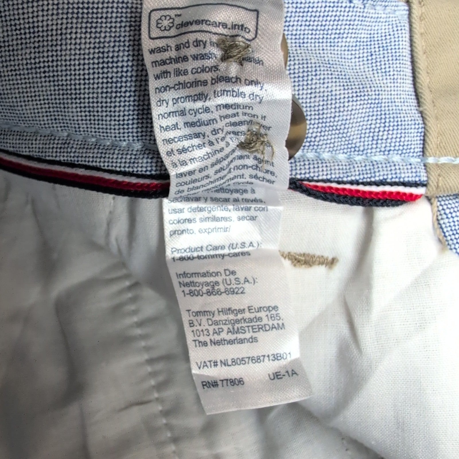 Pantalon chino Tommy Hilfiger stretch beige taille W30xL30 FR40 #54ct