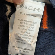 Pull Long CYNTHIA ROWLEY 100% Laine Mérinos Extra Fine Bleu Rayé Femme