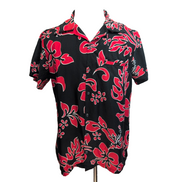 Chemise hawaïenne King Kameha M rouge noir 100% terivoile manches courtes