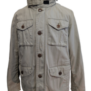Marc O'Polo Veste Blouson Coton Crème Beige M Capuche Col Field Jacket | 313BSR