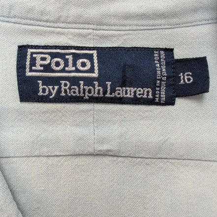 Chemise Jean Polo Ralph Lauren L Vintage Bleu Clair Made in Singapore