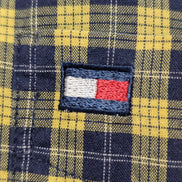 Chemise Tommy Hilfiger jaune à carreaux manches courtes taille L Vintage homme