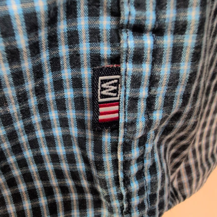 Chemise Wrangler Bleu Marine et Bleu Ciel à Carreaux Taille M / L