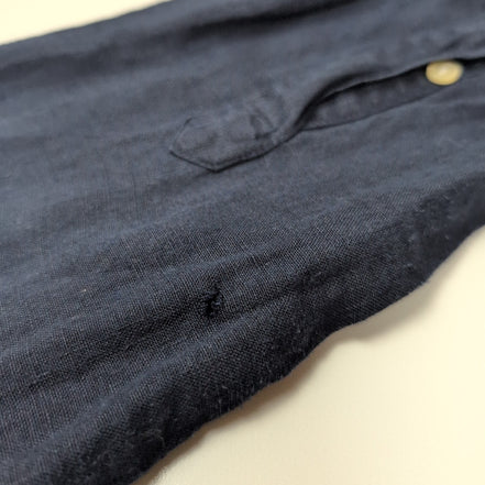 Chemise Lacoste 44 XL 100% Lin Bleu Marine Regular Fit Made in Romania