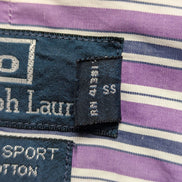 Chemise Polo Ralph Lauren Shirt M Curham Sport Violet Rayée Poche Col Classique