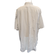 Chemise Ralph Lauren 3XLT 4XL Blanche Rayures Gaufrées Manches Courtes