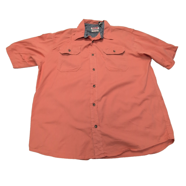 Chemise Wrangler orange uni manches courtes taille L #100e