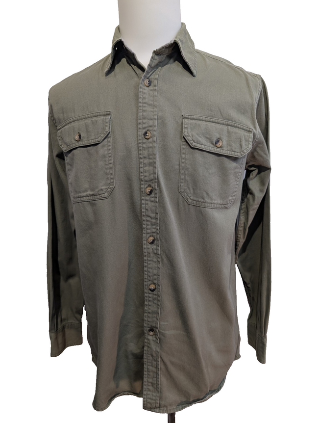 Chemise WRANGLER Vintage Kaki 2 Poches à Rabat Manches LonguesTaille S