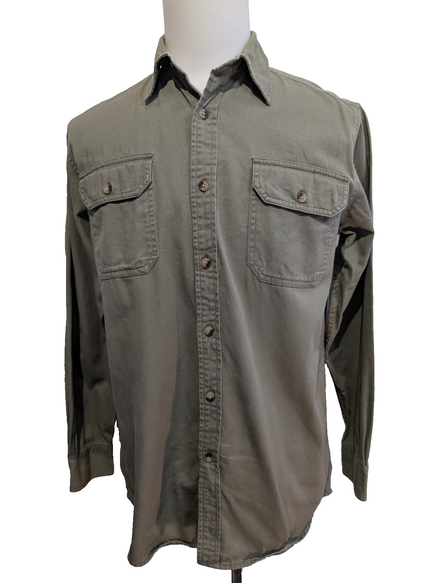 Chemise WRANGLER Vintage Kaki 2 Poches à Rabat Manches LonguesTaille S