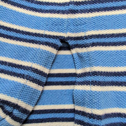 Polo Ralph Lauren Homme XL Bleu Rayures Fines Logo Orange Polo Manches Courtes