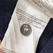 Pull Hugo Boss Femme Taille L Bleu Marine 100% Laine Mérinos Col Boutonné