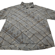 Chemise hawaïenne soie Visitor rayée manches courtes taille XL