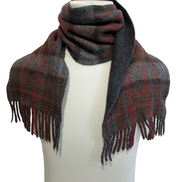 Écharpe Polo Ralph Lauren Carreaux Bordeaux Marron Laine Italie