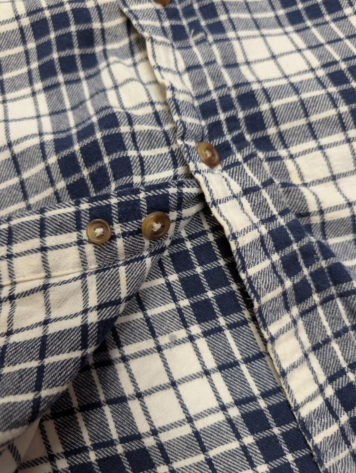 Chemise Flanelle CHAPS L Bûcheron Bleu Blanc 100% Coton |283S