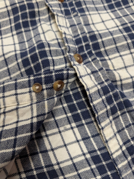Chemise Flanelle CHAPS L Bûcheron Bleu Blanc 100% Coton |283S