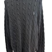 Pull Polo Ralph Lauren Torsadé Noir Logo Gris - Taille XL / XXL