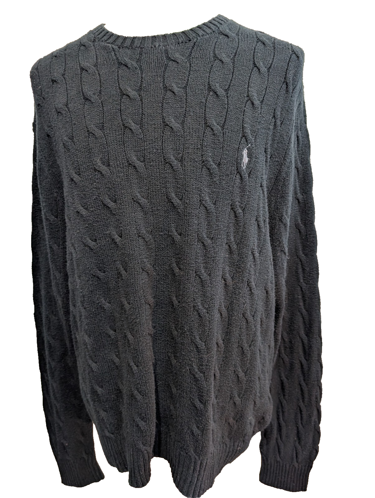 Pull Polo Ralph Lauren Torsadé Noir Logo Gris - Taille XL / XXL