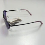 Lunettes de soleil Y2K Sans Monture Verres Ovales Violet et Métal Noir Mat