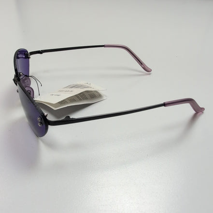 Lunettes de soleil Y2K Sans Monture Verres Ovales Violet et Métal Noir Mat