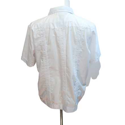 Chemise Hawaïenne Class One Blanc Style Cuba Panama 4 Poches Taille L