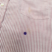 Chemise Olivier Hunt XL Made in USA Rayures Rouge Poche Coton manches longues