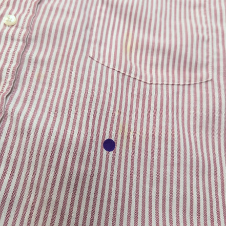 Chemise Olivier Hunt XL Made in USA Rayures Rouge Poche Coton manches longues