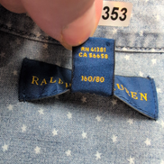Chemise Polo Ralph Lauren L 14-16 Ans Bleu Étoiles Effet Jean Manches courtes