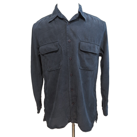 Chemise Hawaïenne Tommy Bahama S Tencel Lyocell Bleu Marine Manches Longues