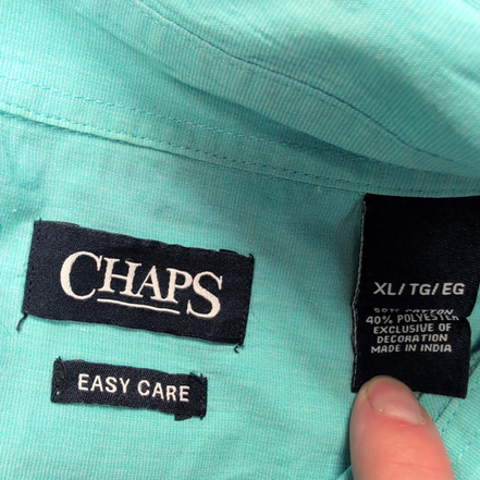 Chemise CHAPS verte unie taille XL #161e