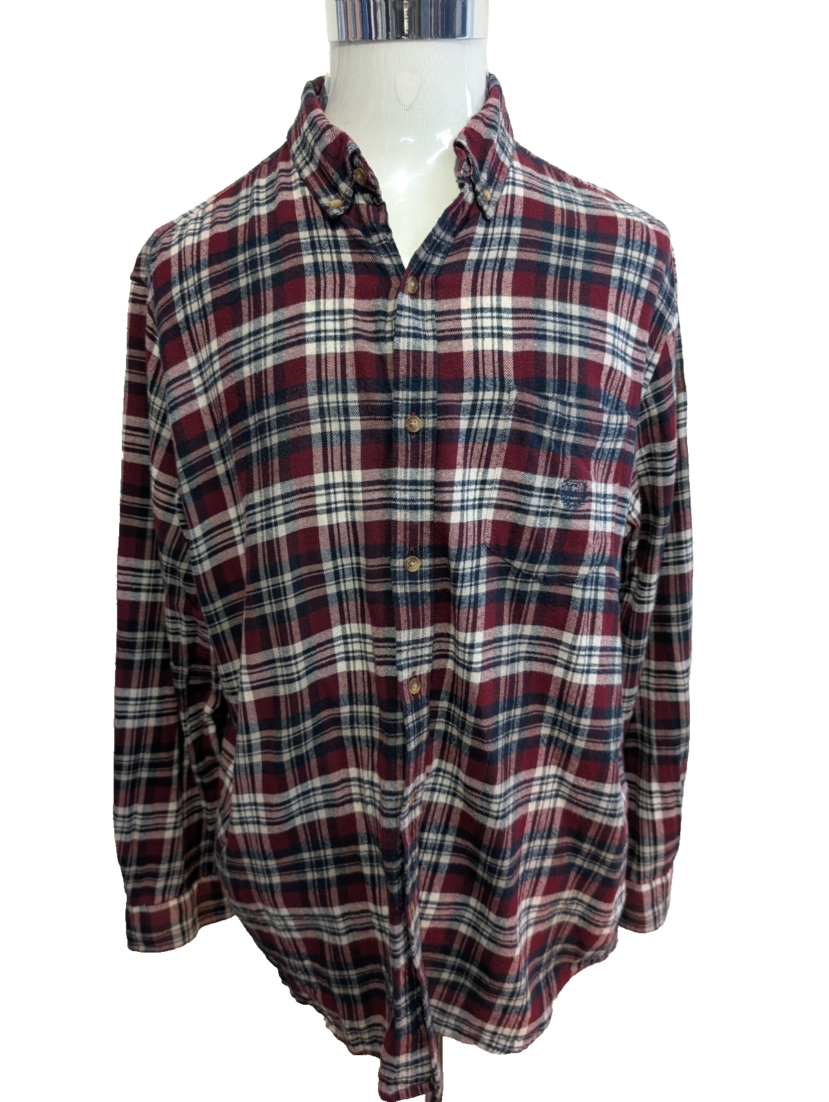 CHAPS Flanelle Bordeaux Marine XL Logo Brodé EE VINTAGE 100% Coton | 319S
