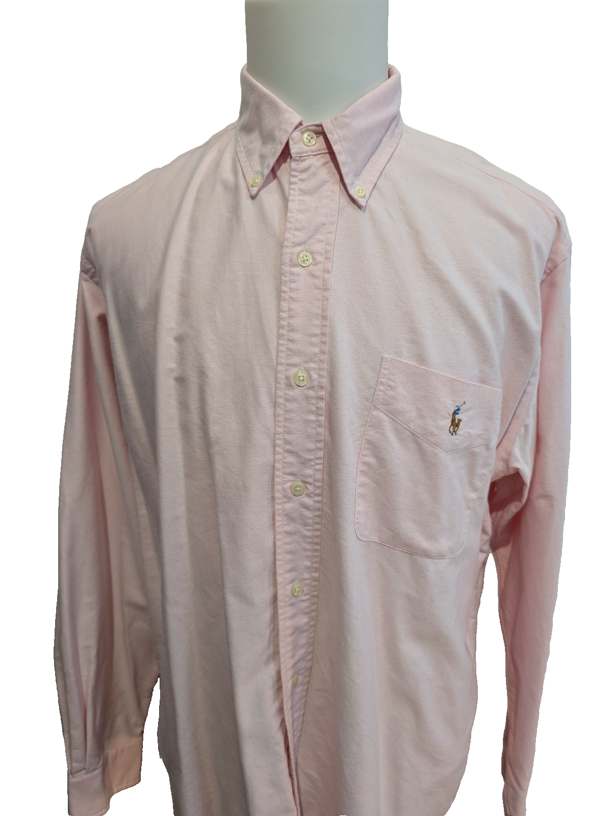 CHEMISE Ralph Lauren Homme L/XL CLASSIC FIT Rose Poudré Logo Marron Poche