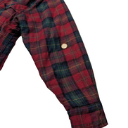 North Crest Chemise Veste Matelassée Laine Carreaux Bordeaux Vert XL RARE |270S