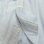 Chemise Lands' End XXL 3XL Supima Oxford Rayures Bleues Poche manches longues
