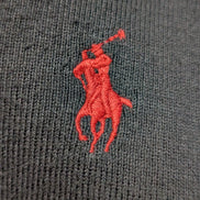 Pull Fin Polo Ralph Lauren Bleu Marine Col V Taille S Pima Coton Logo Rouge