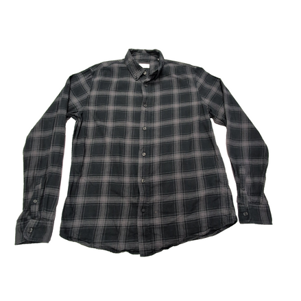 Chemise Cotton & Co en flanelle noire à carreaux taille S
