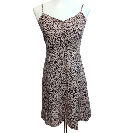 Robe GAP XS Rose Motif Cœurs Bretelles Réglables Viscose Doublée