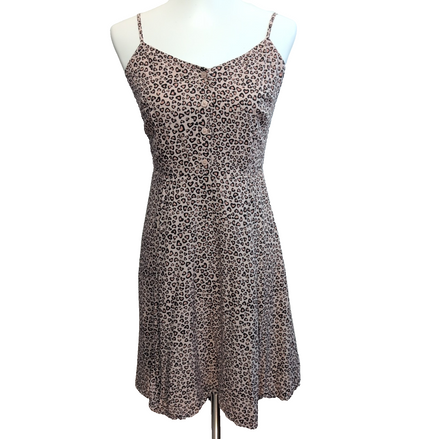 Robe GAP XS Rose Motif Cœurs Bretelles Réglables Viscose Doublée