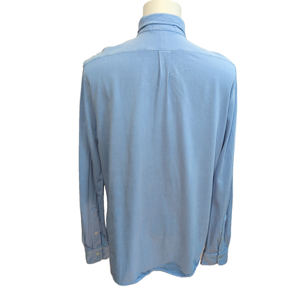 Chemise Ralph Lauren Featherweight Mesh Bleu Clair Logo Bleu L