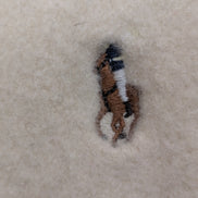 Écharpe Polo Ralph Lauren Blanc Cassé 100% Laine Logo Poney Marron