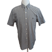 Chemise Ralph Lauren Classic Fit L Vichy Bleu Noir Manches Courtes